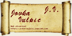 Jovka Vulpić vizit kartica